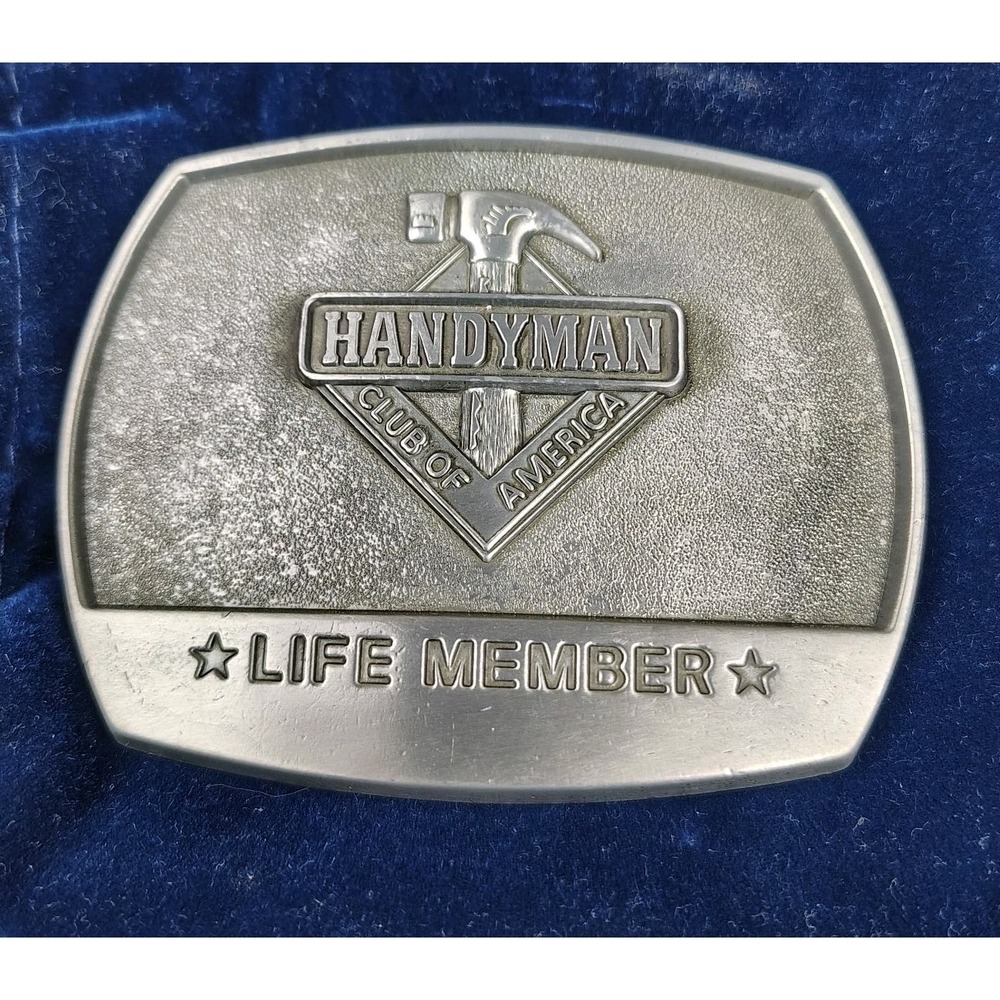 Vintage 1996 Handyman Belt‎ Buckle Silver Tone Dad Grandpa Workshop Woodworking
